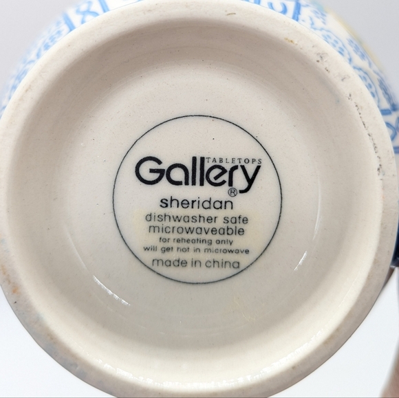 Tabletops Gallery Sheridan Blue Yellow White Ceramic Butterfly Coffee Mug - Picture 6 of 8